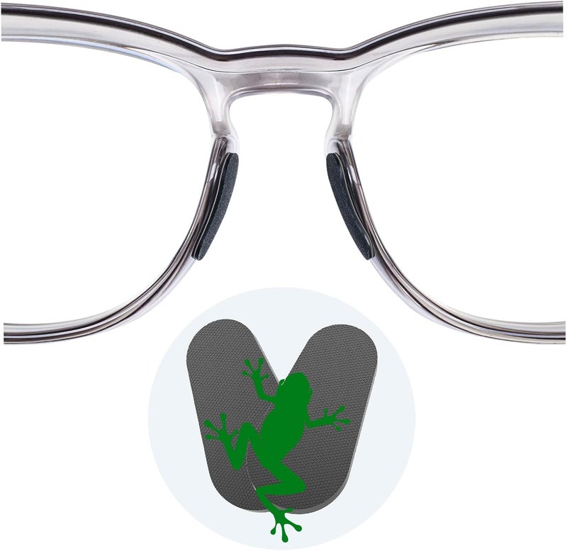 fusanwin Eyeglass Nose Pads 0.6mm Ultra-Thin, Thousands of Frog-Inspired Microstructured Fibers, Anti-Slip Soft Adhesive Glasses Nose Pads, Silicone Nose Pad for Glasses, Sunglasses (5 Black Pairs) - Image 1
